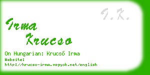 irma krucso business card